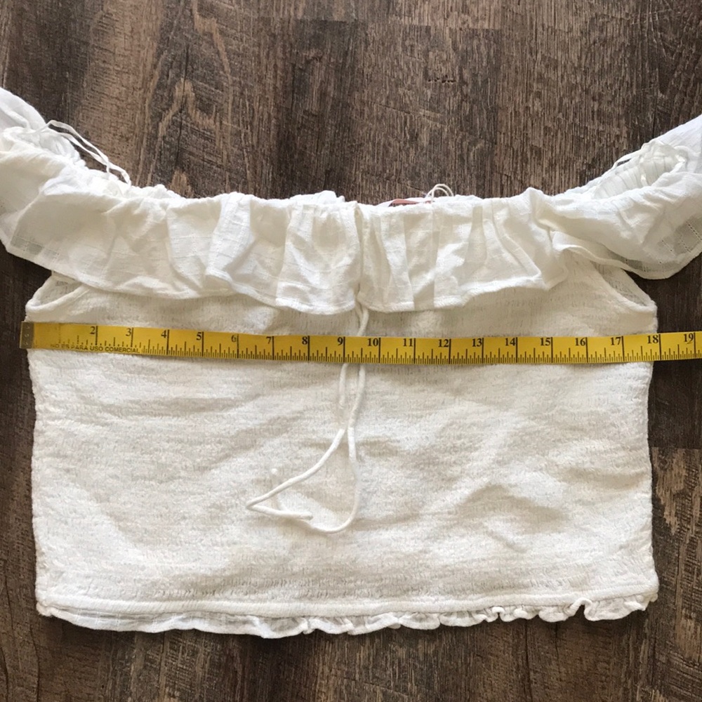 Zara summer stretch off the shoulder white top - Picture 6 of 6